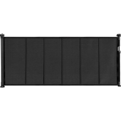 Barriere bebe retractable 870mm hauteur 1800mm largeur maille installation facile escalier porte couloir noir (1/5)