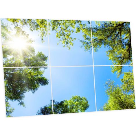 Pack de 6 Dalles LED Imprimées 60x60 cm - Motif Mystère Forestier - Lumière Blanc Neutre 4000K - Panneaux Lumineux Plafond Bureau Salon Cuisine - Faciles à Installer