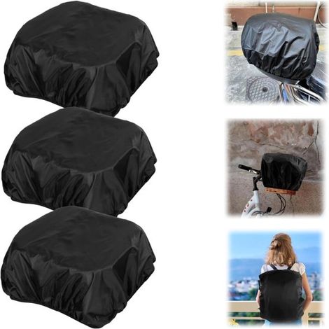 Housses de panier de vélo lot de 3 - protections élastiques 70 x 80 cm, noires (1/5)