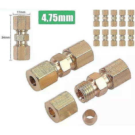 10 Stück Bremsleitungsverbinder ohne Bördelung, 475 mm, 3/16 Zoll, passend für Bremsleitungen, Kfz-Bremsenteile, Zubehör - JXLGV (1/5)