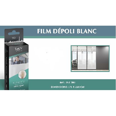 Film depoli blanc translucide 75x250 cm