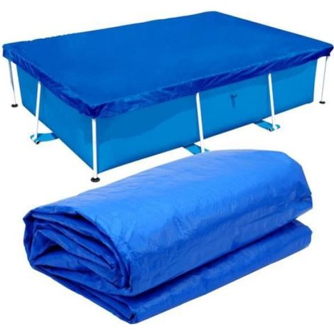 1 Bâche de piscine,Couverture rectangulaire 304x205 cm,Polyéthylène épais,Résistant aux UV,Pour piscine hors sol (1/3)