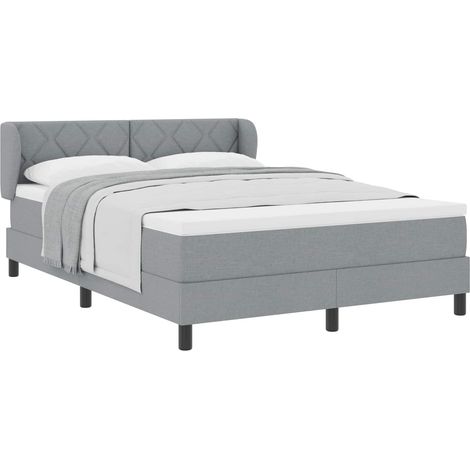 Maison Exclusive - Letto a molle con testiera Grigio chiaro 160 x 200 cm Tessuto (1/5)