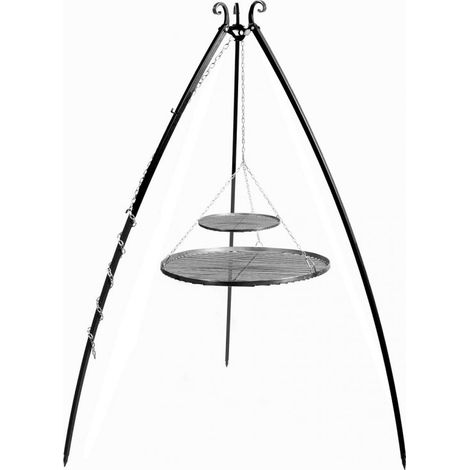 Grilles de cuisson suspendues sur trépied, acier, 200cm de hauteur, CookKing, 22450 (1/4)