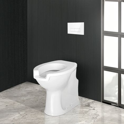Presto Inodoro con cisterna empotrada doble descarga pulsador blanco y asiento (1/2)