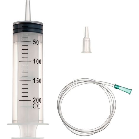 Grand cylindre en plastique de 200 ml avec tuyau pour laboratoires scientifiques, arrosage de jardin, industrie (1, 200 ml) (1/5)