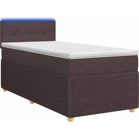 Maison Exclusive - Letto box spring con materasso Marrone Scuro 100 x 200 cm (1/5)
