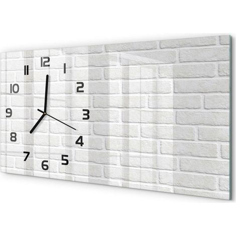 Horloge Murale Contemporaine 60x30 cm Verre Trempé Décoration Salon Mur de briques (1/5)