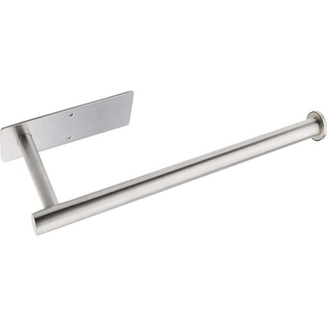 Porte-rouleaux de papier essuie-tout suspendu en acier inoxydable 304, peu encombrant, décoratif et pratique, étanche, pour la maison. Base carrée allongée argentée.
