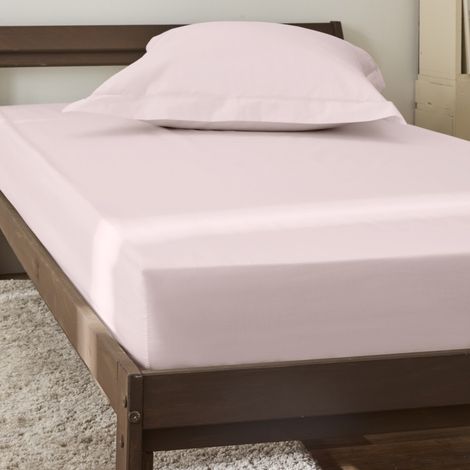 Drap housse percale "Julian" avec bonnet 35 cm toutes dimensions Coton Pur - Julian Rose - 90 x 190 cm bonnet de 35 cm - Julian Rose - (1/3)