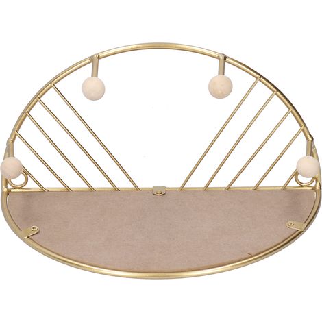 Étagère de Rangement avec Porte-Vêtements Doré pour Entrée Salon (1/5)