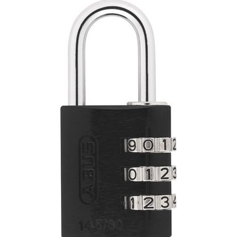 ABUS 145/30NEGRO Lucchetto, Nero