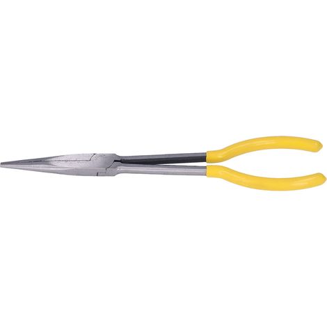 Pince à longue tige acier 45 pince à bec long fin coupe-fil pour réparation 28 cm droit 1 pièce (1/5)