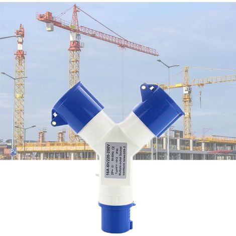 220V IP44 Connecteur Prises de Courant Industrielle Répartiteur Couvercle de Plug - Bleu/16A /2pin+E (1/5)