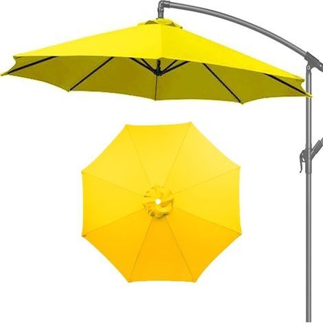 Umbrella Cloth 6.5ft 9ft 10ft Cover for Parasol, Patio Replacement Canopy, Rib 8 Covers, Easy to Install(Red,. 8Ribs)(Yellow,10ft 6Ribs) (1/5)