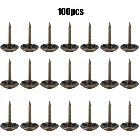 100 clous décoratifs pour meubles en laiton et fer antiques, 11 x 17 mm, bronze antique (1/5)