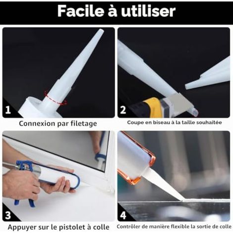 60 embouts de cartouche en silicone pour pistolet à mastic et à calfeutrer. (1/3)