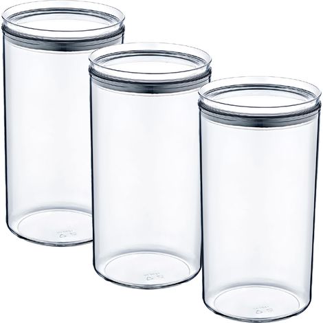 3er-Pack große, runde, luftdichte Lebensmittelbehälter Ø 10,5 x 19 cm, 7house