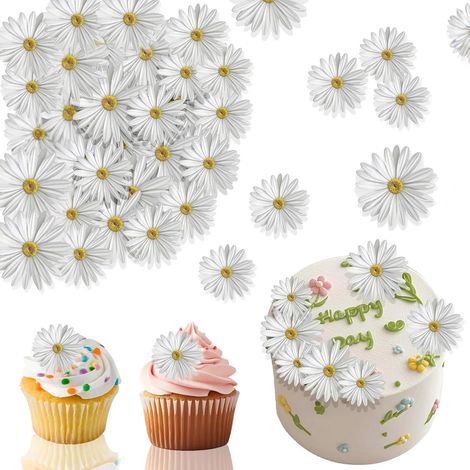 Marguerites en Azyme,Décoration Gâteau,Déco Alimentaire,Pâtisseries - Mariage,Anniversaire