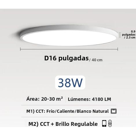 Plafonnier LED intelligent (blanc, 40 cm, 38 W), contrôlable à distance via une application. (1/5)