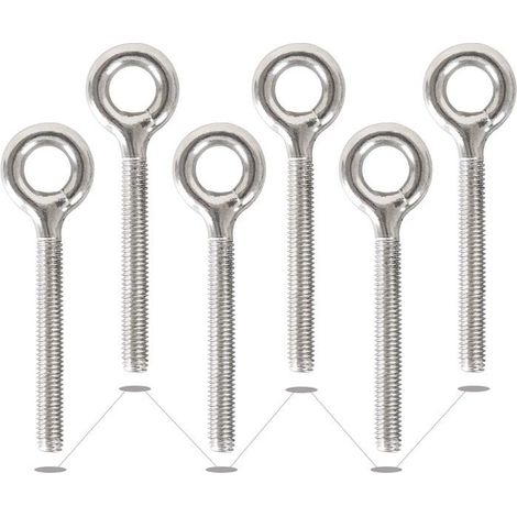 Boulon à œil M10 Lot de 6 Acier inoxydable 304 Soudure fermée Fixation et levage Filetage 73 mm (1/5)