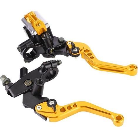 Leviers de maître-cylindre 1 paire 7/8'(22mm) universel moto frein embrayage maître-cylindre réservoir leviers or (1/4)