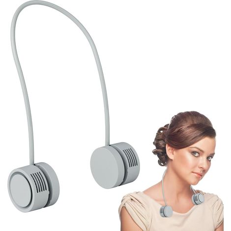 JSSEVN - Ventilador de cuello portátil recargable por USB sin aspas, ligero y compacto, para la oficina y los viajes, diseño manos libres, cómodo. (1/5)