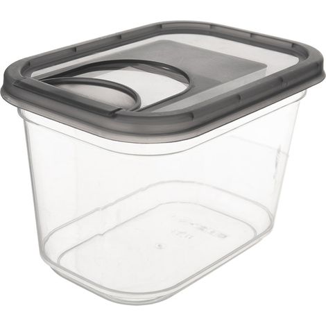 Contenitore per prodotti sfusi con dispenser, grigio, 1,3 l (1/5)