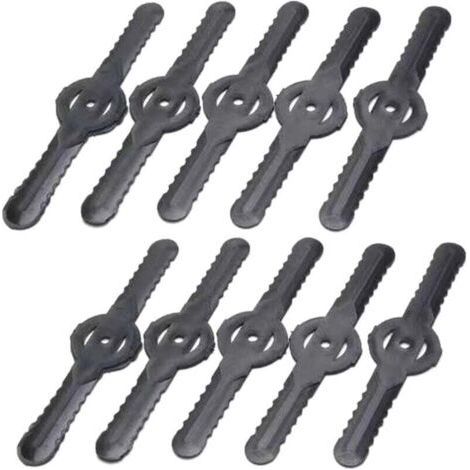 Ulisem Replacement Blades for Brush Cutters, Lawn Mowers, Brush Cutters, Weed Eaters, Blade Heads (Plastic Blade x 10) (1/4)