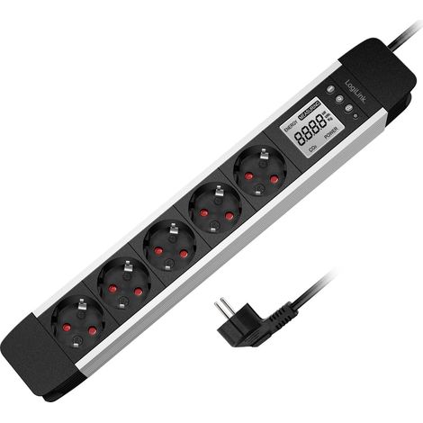 Multiprise 5 Prises avec écran LCD, Affichage en Temps réel de la consommation d'énergie/émission de CO2 (1/5)