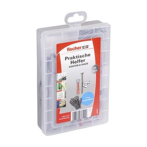 FISCHER 561385 FISCHER AYUDA PRÁCTICA PARA EXTERIORES Y CUARTOS HÚMEDOS CONTENIDO 130 PIEZAS