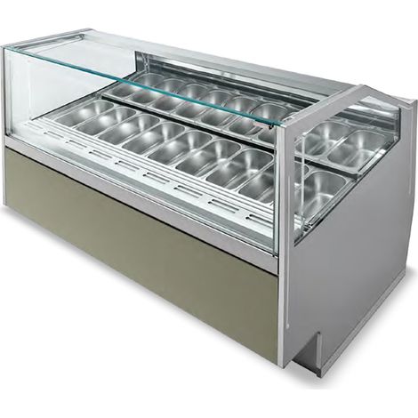 VITRINE CRÈME GLACÉE - FROID VENTILÉ -18/-20°C - 18 BACS DE 5 L - ISOTECH (1/2)