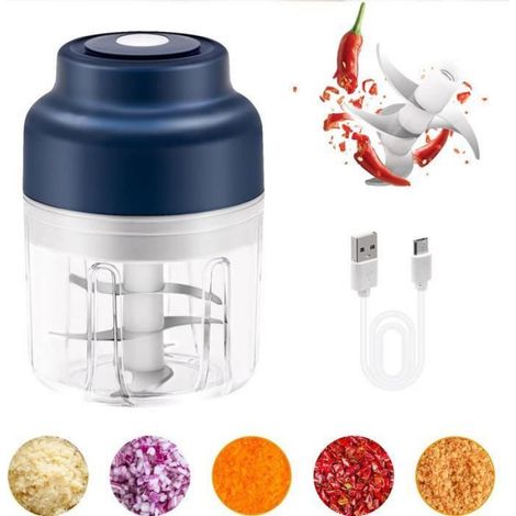 Hachoir à Nourriture - - Mini Hachoir Électrique - 320ML - Sans Fil - Rechargeable USB (1/4)