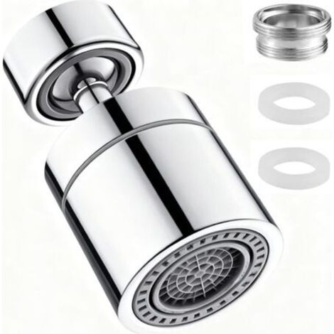Mousseur Robinet Cuisine Pivotant 360° - Économiseur d'Eau avec 2 Types de Jets, Régulateur Universel M22/M24 pour Éviers et Lavabos
