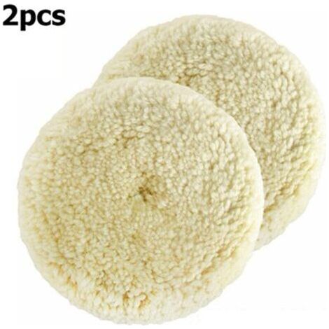 2Pcs Tampon de Polissage en Laine d'agneau, 3 Pouces 76mm Tampon de Laine pour Polir Tampon de Polissage Bonnet de Polissage Disque de Polissage en Laine pour Auto Polissage Voiture (1/4)