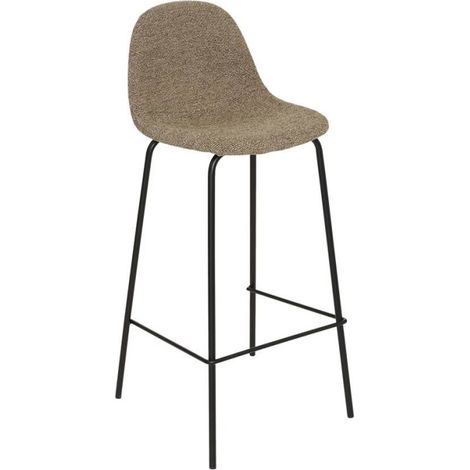 Tabouret de bar Vladi tissu moka bouclette Atmosphera (1/5)