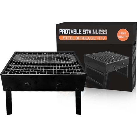Tragbarer, faltbarer Grill – Kompakter, rauchfreier Holzkohlegrill für Camping, Picknicks und Wanderungen (35 x 27 x 25 cm) (1/3)