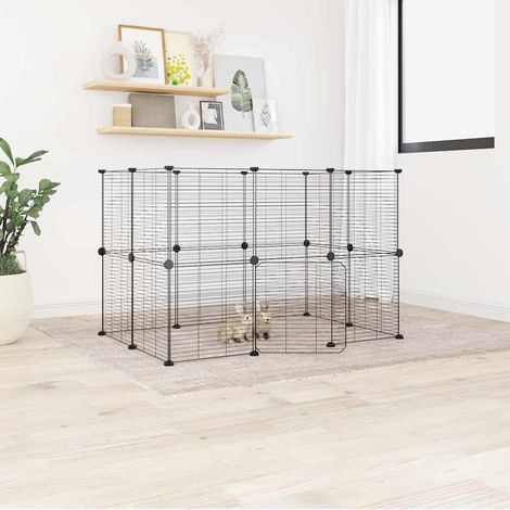 Pet Cage Black Powder-coated steel vidaXL (1/4)