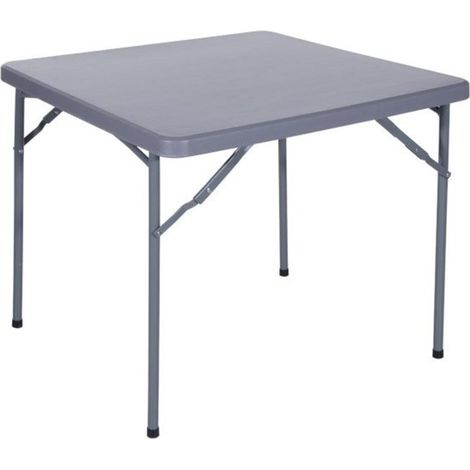 VERDELOOK Tavolo Quadrato, 86x86 H74 cm, Bianco, con Struttura in Metallo Verniciato Pieghevole, per Catering, uso Interni ed Esterni, Facile da Trasportare con Maniglia (1/3)
