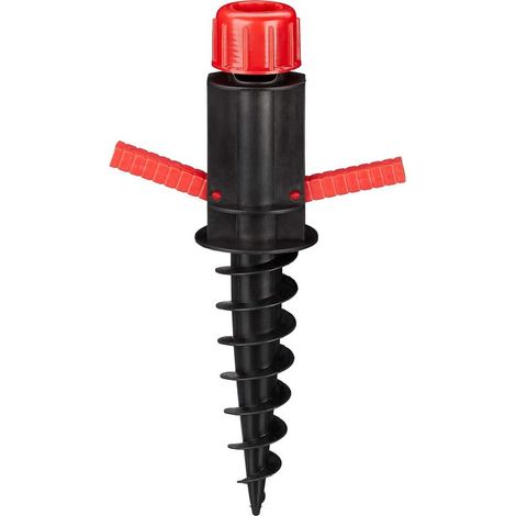 Noir Pied, Porte-parasol, Support à vis, Douille de sol, Diamètres 19-32 mm, Camping, Plage, rouge (1/5)