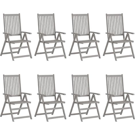 Maison Exclusive - Verstellbare Gartenstühle mit Auflagen 8 Stk.