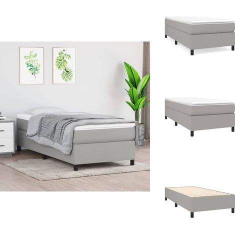 Bettgestell ohne Matratze Hellgrau 90x200 cm Stoff - Bettes Gestell - Schlafzimmer Möbel - Einzelbett - Lattenrost - Stoffbettwäsche (1/5)