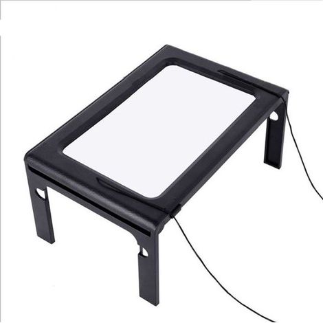 Loupe mains libres améliorée en acrylique,Loupe rectangulaire pleine page à grande lentille 5x avec éclairage LED 50 LED,pliable et portable