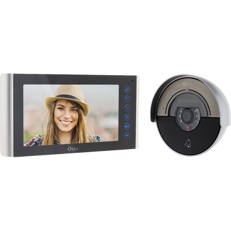 Otio – Visiophone 2 fils 7' HD avec caméra grand angle et vision nocturne – Installation simple – Commandes séparées pour portail et gâche
