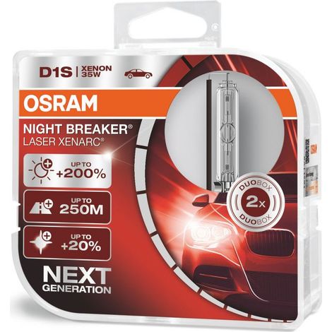 Kit 2 Ampoules Xénon auto Osram XENARC® NIGHT BREAKER® LASER D1S 220% 66140XNN-HCB (1/5)