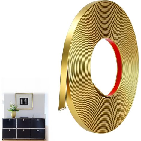 7M Moulure Adhesive Or Mat Baguette de Finition Pvc Moulure Flexible Convient à Cadres de Miroirs, Fenêtres, Murs, Sols, Armoires, Plafonds, Bords de Carreaux (1/5)