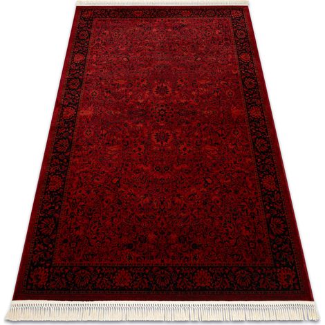 ORIENT 5125 tappeto bordeaux / nero Cornice, classico, ornamento, con frange red 150x230 cm