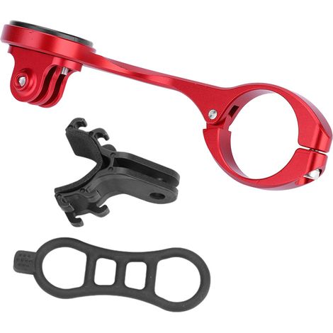 Support universel en alliage d'aluminium pour caméra sportive et éclairage vélo (Rouge, adaptateur Bryton inclus) (1/5)