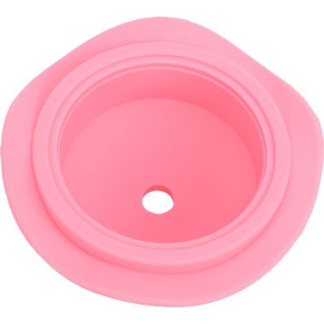 Bouchon de bouteille d'eau anti-fuite en silicone alimentaire en forme de chapeau avec trou pour paille, pour remplacement et décoration roseate (1/5)