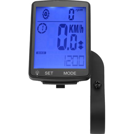 Compteur de vélo multifonction lumineux avec écran LED 2,8 pouces, chronomètre et compteur de vitesse (bleu) (1/5)